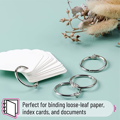 Mr. Pen 1 Inch Loose Leaf Binder Rings, 40 Pack – Silver