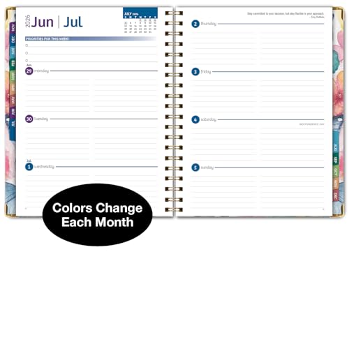 HARDCOVER 2026 Planner, 8.5"x11": 14 Months (November 2025 - December 2026), Daily Weekly Monthly Planner, Yearly Agenda, Bookmark, Pocket Folder and Sticky Note Set (Watercolor Butterflies)