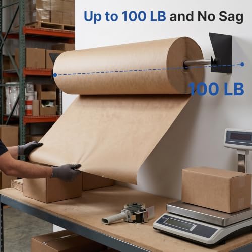 Adjustable Wall Mount Roll Rack Holder for Heavy-Duty Packaging & Paper Rolls