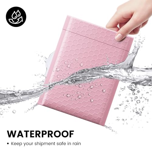 Fuxury Pink Bubble Mailers 6x10 Inch 100 Pack Self Seal Padded Envelopes