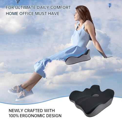 Seat Cushion, X-Large Memory Foam Office Chair Cushion, for Pressure Relief Sciatica & Pain Relief for Long Sitting Hours on Office/Home Chair, Car, Wheelchair