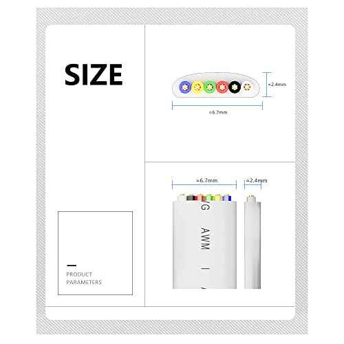 100M(328ft) Pure Copper Multi-Strand Telephone Line RJ11 Communication 6-Core Indoor Connecting Line Flat Line, Black