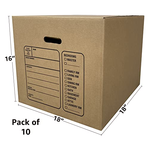Uboxes 10 Premium Medium Moving Boxes 18x18x16" Cardboard Box