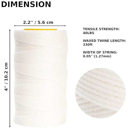 VEAPILS Sail Repair Kit with Waxed Twine, Needle & White Twist - Thick 110yd