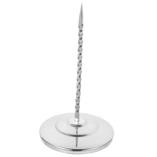 GRIRIW Stainless Steel Receipt Holder Spike Bill Storage Stand for Restaurant Office Kitchen Milk Tea Shop Stable Base for Checks Memos Receipts