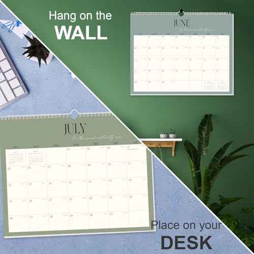 GuassLee Wall Calendar 2026-2027, 18-Month Hanging Desk/Wall Calendar From 2026 Jan-2027 Jun., 14" X 11" Monthly Planner With Thick Paper Spiral Bound For Office Home School Organizing & Planning