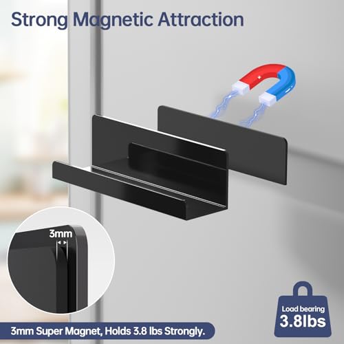 PAVSTINE 2 Pack 8-Inch Black Acrylic Magnetic Book Shelves for Whiteboards