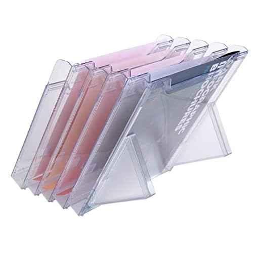 Exacompta - Ref 60258D - Desk Literature Holder - 345 x 238 x 259mm in Size, Suitable for A4 Portrait Documents, 5 Pockets, 26mm Pocket Depth - Transparent Clear