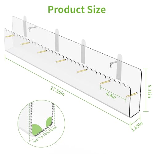 Brochure Holder Wall Mount, 2 Pack Acrylic Modular Flyer with Adjustable Magnetic Golden Bolt, Wavy Lace Pamphlet Display Stand for Organizer Trifold Flyer, Document, Leaflet, 6 Slots