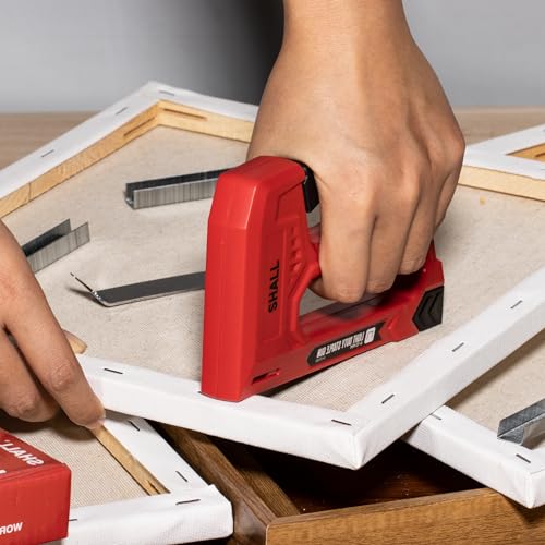 shall Red Light Duty Upholstery Staple Gun with 1600 JT21 Staples, Remover