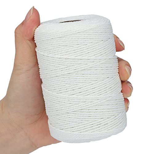 Cotton Butcher’s Twine String 656 ft (200 m) 2 mm – White, Food Safe, for Cooking & Wrapping