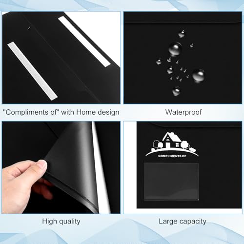 Kisston 20 Pack Legal Size Black Real Estate Folders Vinyl Document Real Estate Agent Supplies with Clear Business Card Pocket House Closing Paperwork Envelopes for Documents Organizing