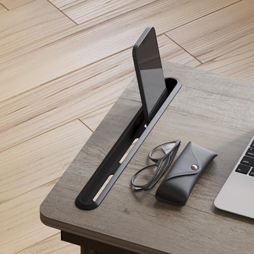 Overbed Table, Sofa Side Bedside C Table with Wheels, Hospital Bed Table Rolling Tray with Storage, Adjustable Height Mobile Computer Desk Laptop Table for Home Use with Hooks