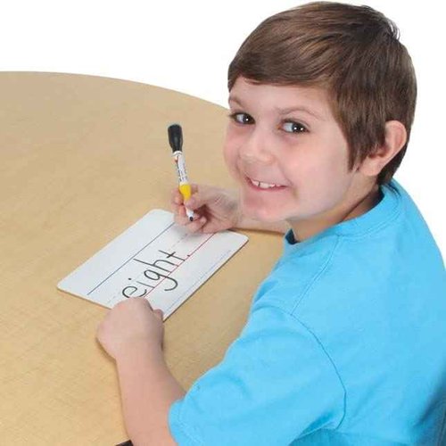 Really Good Stuff Mini Non-Magnetic 9"x 6" 2-Sided Blank and Lined Dry Erase Boards - Set of 12