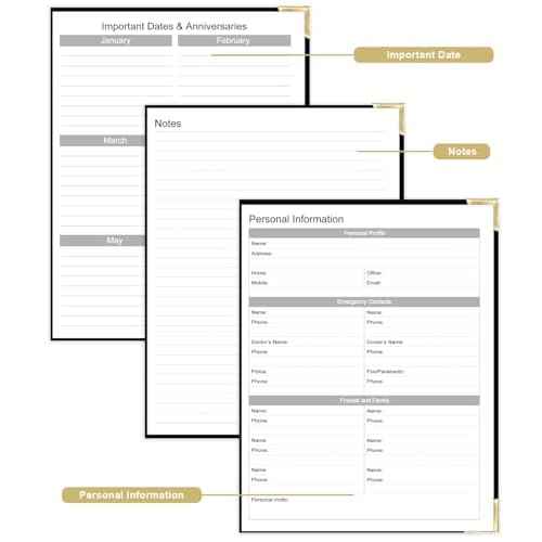 Undated Daily Monthly Planner for 2025 2026 - A4 To Do List with Hourly Schedule, Hardcover Spiral Bound Daily Planner to Increase Focus, Stylish School/Office Supplies, 8.5" x 11", Black