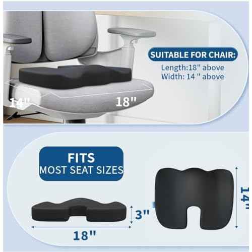 Memory Foam Chair Cushion and Back Support for Office Chair, Lumbar Support Pillow, Non Slip Sitting and Back Rest for Gaming, Car Seat Cushion and Office Chair