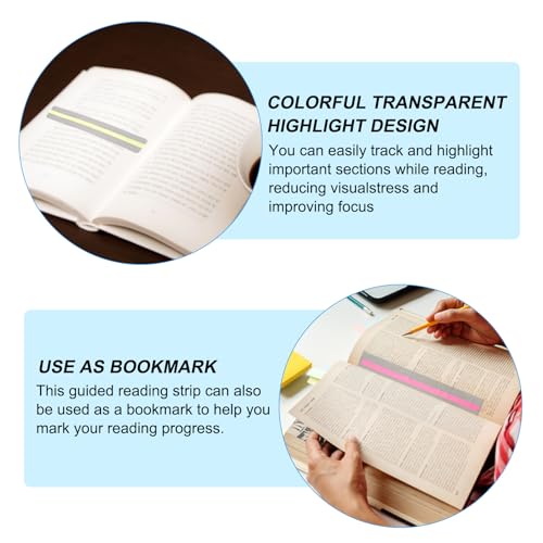 PATIKIL Guided Reading Strips 6 Pack - Colorful Tracking Rulers for Dyslexia & Focus