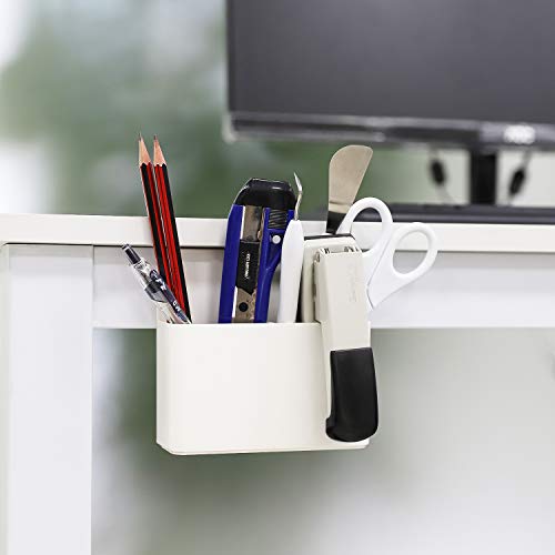 MoKo Magnetic Pen Holder White 1 Pack - Desk Organizer for Whiteboards & Magnetic Surfaces