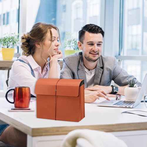 2 Packs Expanding File Folder with Flap and Cord Closure,5 Inch Expansion Accordion File Organizer,Letter Size