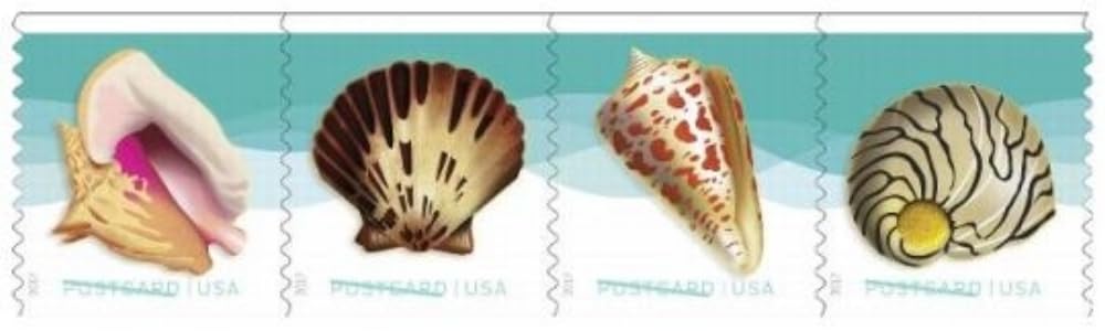 USPS Seashells Postcard Stamps, Sheet of 20