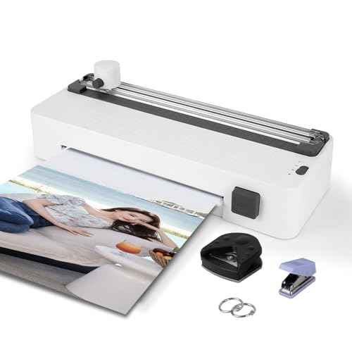 ZEQUAN 10-in-1 A4 Laminator Machine - 9 Inch Cold & Thermal Laminator with 30 Laminating Sheets, 3-in-1 Paper Cutter, Corner Rounder, Paper Punch for Documents, Photos, Crafting
