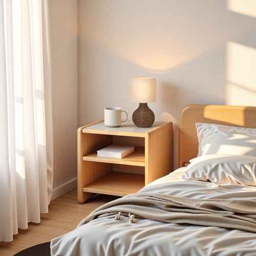 Rattan Table Lamp, Decorative Nature Table Lamp with E12 Socket, Beige Linen Lampshade, Retro Lamp for Living Room, Children's Room, Bedroom Decoration