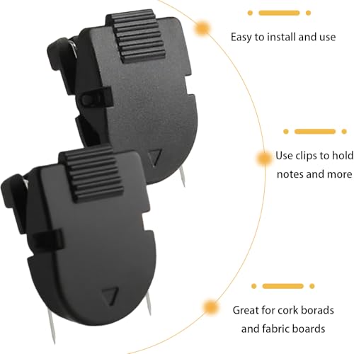 15 Pack Cubicle Clips for Fabric Walls Office Notes & Photos Black Plastic