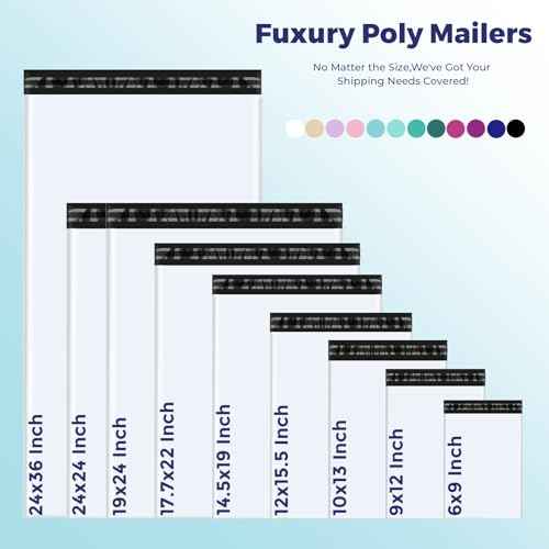 Fuxury Poly Mailers 10x13 Inch 100 Pack,Shipping Bags for Clothing,Strong Adhesive Mailing Envelopes,Heavy Duty Self Seal Plastic Postal Return Package Bags for Books Accessories Business,White