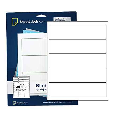 Water Bottle Labels - Not Waterproof - from SheetLabels.com, 2" x 8", Laser or Inkjet Printable, Easy to Peel, 500 Labels - 100 Sheets