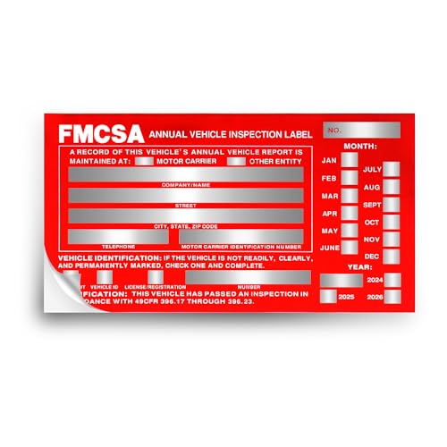 25pc 3-Ply Carbonless Vehicle Inspection Forms & Aluminum Stickers, 8.5x11.75