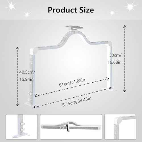 Upgraded 45W Half Moon Light for Nail Desk, 34Inch LED Nail Tech Lamp with Phone Holder, Foldable Dimmable Table Lamp for Manicure Lash Extensions Tattoo Eyebrows Crafts, Makeup Reading Lighting