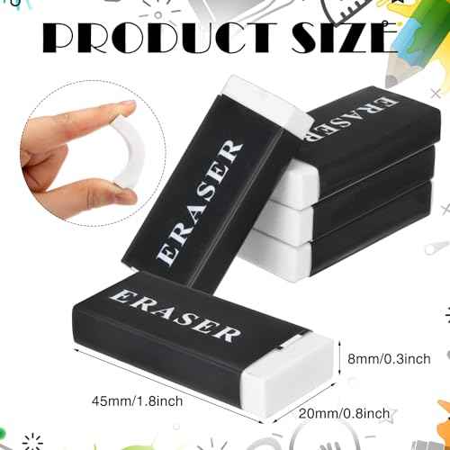 300 Pieces Operation Christmas White Pencil Erasers Bulk Soft Art Pencil Large Rubber Erasers for Drawing Kids Student Artist Office Home Classroom Writing 1.8 x 0.8 x 0.3 Inch