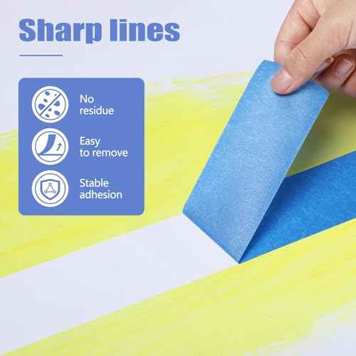 12 Rolls Blue Painters Tape 2 Inch Wide Painters Tape Bulk 1.89In ¡¿ 660 Total Yd Multi-Purpose Blue Masking Tape for Wall Painting Color Separation Edge Repair Car