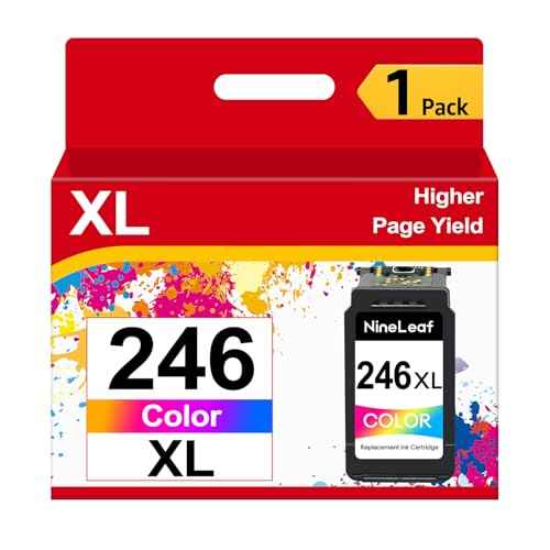 NineLeaf Remanufactured Ink Cartridges High Yield Compatible for Canon CL246XL CL-246XL 246 XL PIXMA MX492 MG2920 MG2520 IP2820 MG2420 MG2922 MG2924 Show Accurate Ink Level (Tri-Color, 2 Pack)