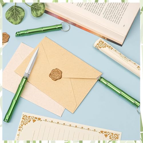 FENNIDICE Bamboo-Inspired Letter Opener with Detachable Steel Blade Portable Envelope Cutter