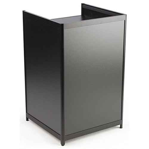 Black Laminate Cash Register Stand with Locking Drawer and Adjustable Shelf, 24 x 38 x 23-3/4-Inch,