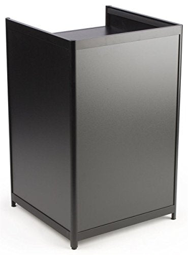 Displays2go Black Laminate Cash Register Stand 24" with Locking Drawer & Adjustable Shelf