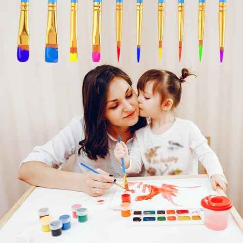 AROIC Acrylic Paint Brush Set, 24pack/240pcs Nylon Hair Paint Brushes for Acrylic Painting, Artist Craft Paint Brushes Supplies, Kid Adult Watercolor Oil Paint Brush Kit