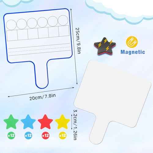 Seajan 12 Pcs Back to School Magnetic Dry Erase Board Magnetic Answer Board Science of Reading Manipulatives Preschool Classroom Phonemic Awareness Classroom Materials for Class School