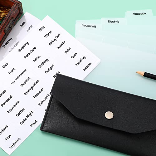 Frienda Classic Black PU Leather Cash Envelope Wallet with 8 Dividers