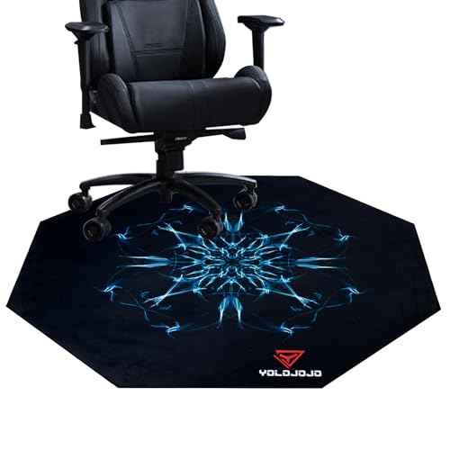 Office Chair Mats Hard-Floor Chair Mats Office Gaming Chair Mat with Blue Lightning Design, Octagon Shape (Purple)