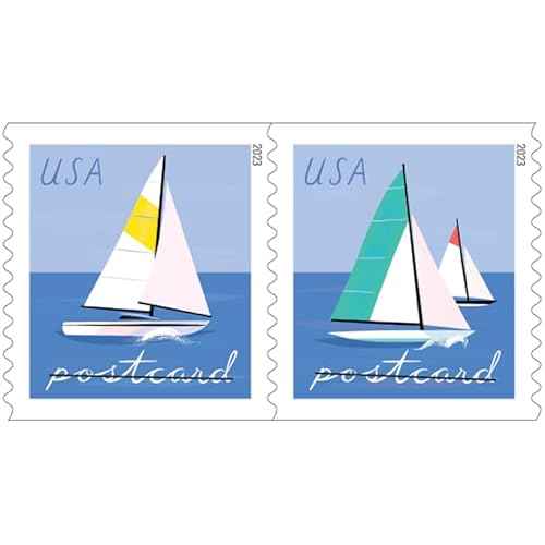 Sailboats Postcard Stamps (1 Sheet (20 Stamps)