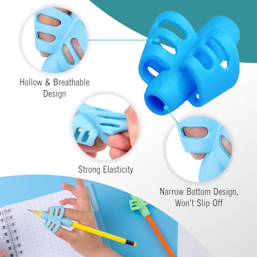 EXTRIC Regular Kids Pencil Grip Set - Ergonomic Handwriting Aid & Posture Correction for Preschoolers