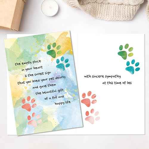 IDU Pet Sympathy Card for Dog Cat,Loss of Dog Cat Sympathy Gift,Pets Memorial Gifts,Pet Loss Sympathy Gift,Pets Bereavement Gifts with Heartfelt Healing Message Design