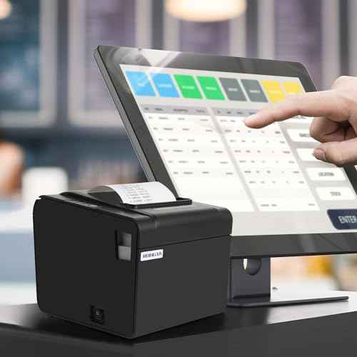Rongta POS Receipt Printer, 80mm Thermal Printer, ESC/POS, Restaurant Kitchen Printer with Auto Cutter Support Cash Drawer,USB Serial Ethernet Receipts Printer for Small Business,Not for Square