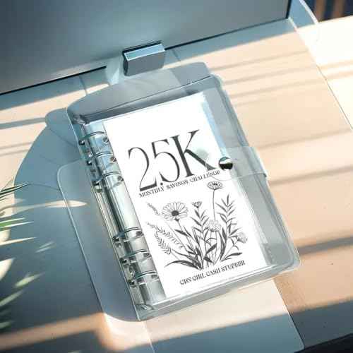 12-Month 200 Envelopes Money Saving Challenge Binder, 10k Dollars Money Saving Challenge Book, Loose Leaf Savings Book Challenge Envelope Savings Book (10K)