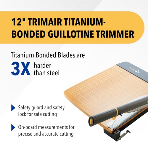 Westcott 12-Inch TrimAir Wood Guillotine Paper Cutter, 30 Sheets