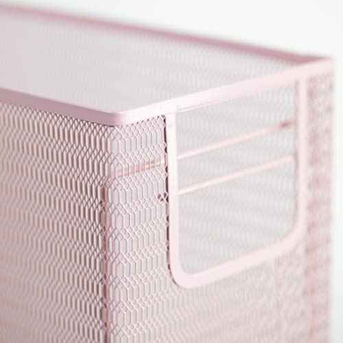 BLU MONACO 5 Piece Office Supplies Pink Desk Organizer Set - with Desktop Hanging File Organizer, Magazine Holder, Pen Cup, Sticky Note Holder, Letter sorter - Pink Desk Accessories for Women Office