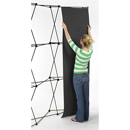 Pop Up Booth, Curved 8ft Wall - Black Hook & Loop Receptive Fabric