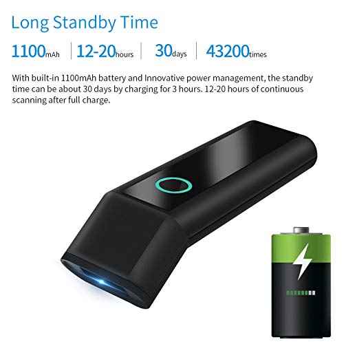 Portable 2D Bluetooth Wireless Barcode Reader Scanner with Stand, Symcode Handheld Cordless QR Bar Code Scanner 3-in-1 Bluetooth 4.1 & 2.4G Wireless & USB Wired Bar Code Reader Scanner with Stand